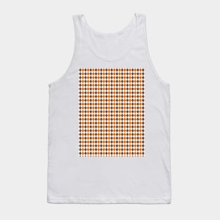 Brown Orange and White Argyle Pattern Diamond Checks Tank Top